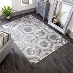 Modern Abstract Shiny Rug Silky Shimmer Soft High-Shine