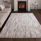 Modern Abstract Shiny Rug Silky Shimmer Soft High-Shine