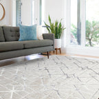 Modern Abstract Shiny Rug Silky Shimmer Soft High-Shine