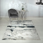 Modern Abstract Shiny Rug Silky Shimmer Soft High-Shine