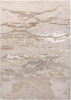 Modern Abstract Shiny Rug Silky Shimmer Soft High-Shine