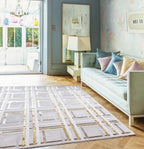 Modern Abstract Shiny Rug Silky Shimmer Soft High-Shine