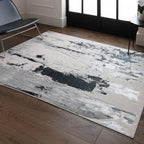 Modern Abstract Shiny Rug Silky Shimmer Soft High-Shine