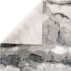 Modern Abstract Shiny Rug Silky Shimmer Soft High-Shine