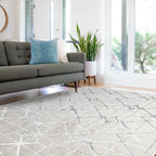Modern Abstract Shiny Rug Silky Shimmer Soft High-Shine