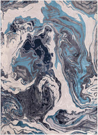 Modern Abstract Shiny Rug Silky Shimmer Soft High-Shine