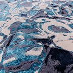 Modern Abstract Shiny Rug Silky Shimmer Soft High-Shine