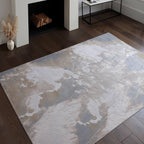 Modern Abstract Shiny Rug Silky Shimmer Soft High-Shine