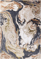 Modern Abstract Shiny Rug Silky Shimmer Soft High-Shine