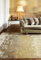 Modern Abstract Shiny Rug Silky Shimmer Soft High-Shine