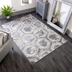 Modern Abstract Shiny Rug Silky Shimmer Soft High-Shine
