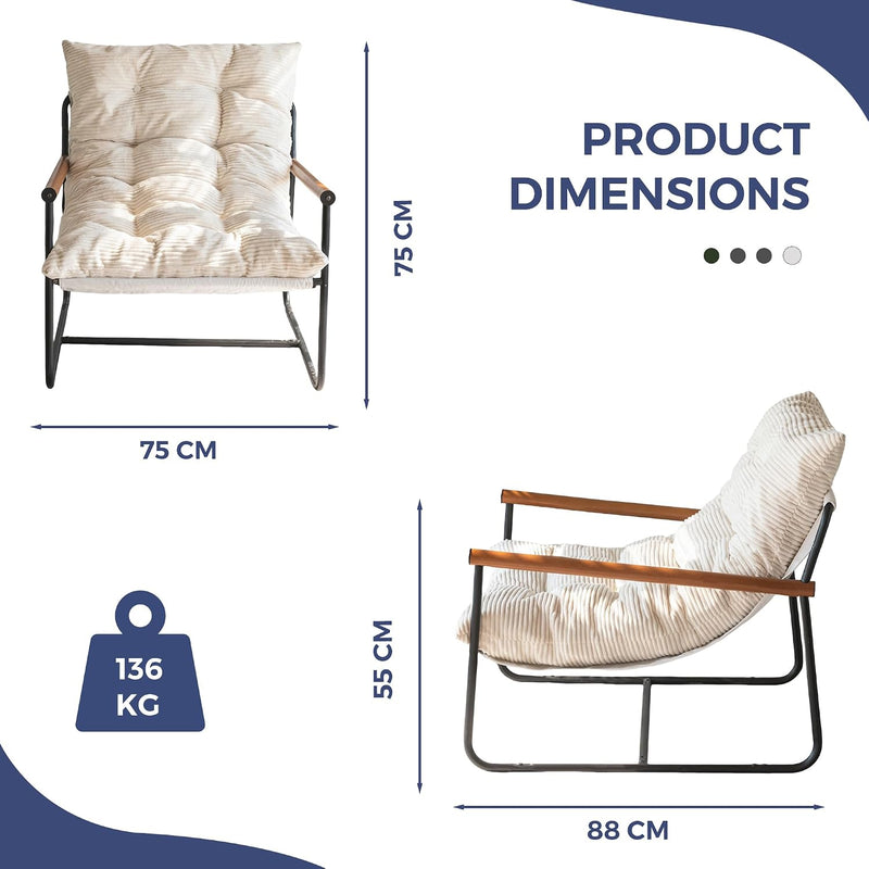 Modern Accent Chair Comfy Armchair for Living Room