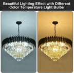 Modern and Crystal Flush Mount Chandelier 7-Light W50CM