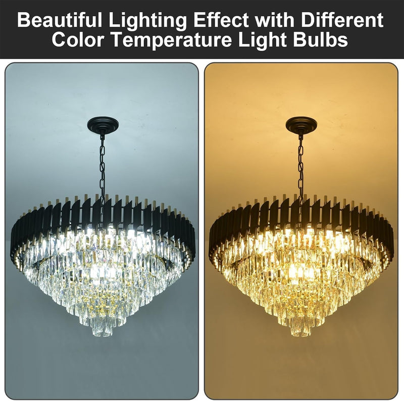 Modern and Crystal Flush Mount Chandelier 7-Light W50CM