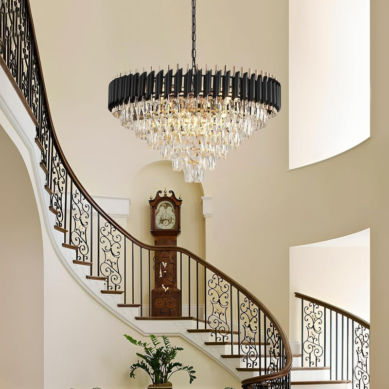 Modern and Crystal Flush Mount Chandelier 7-Light W50CM