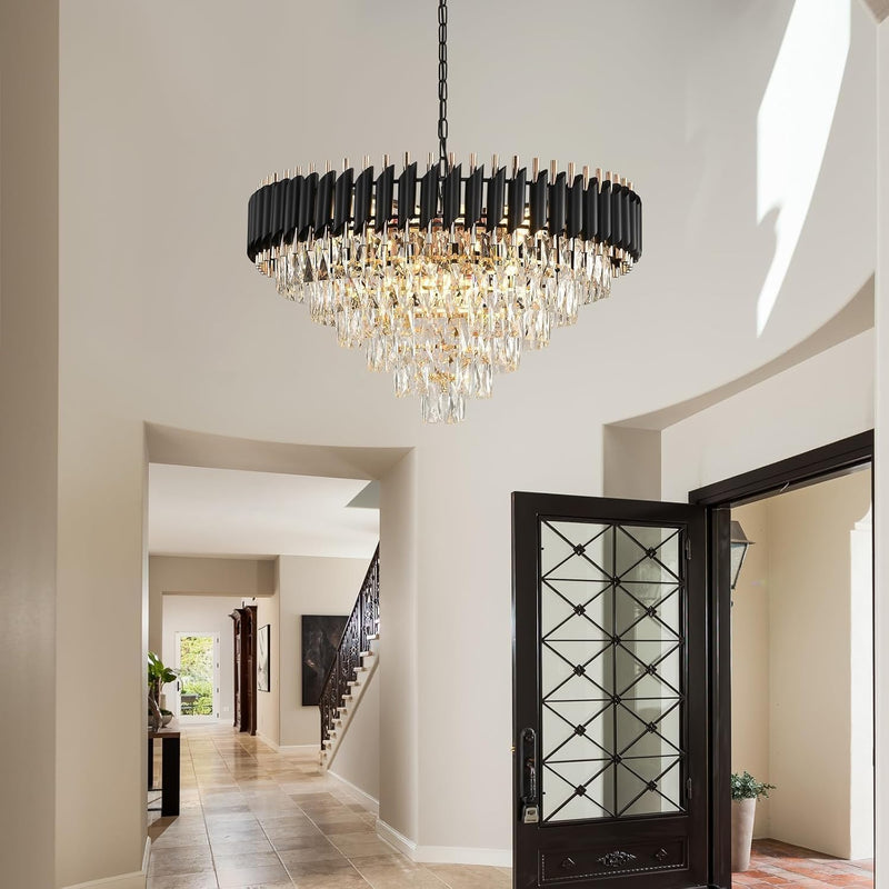 Modern and Crystal Flush Mount Chandelier 7-Light W50CM
