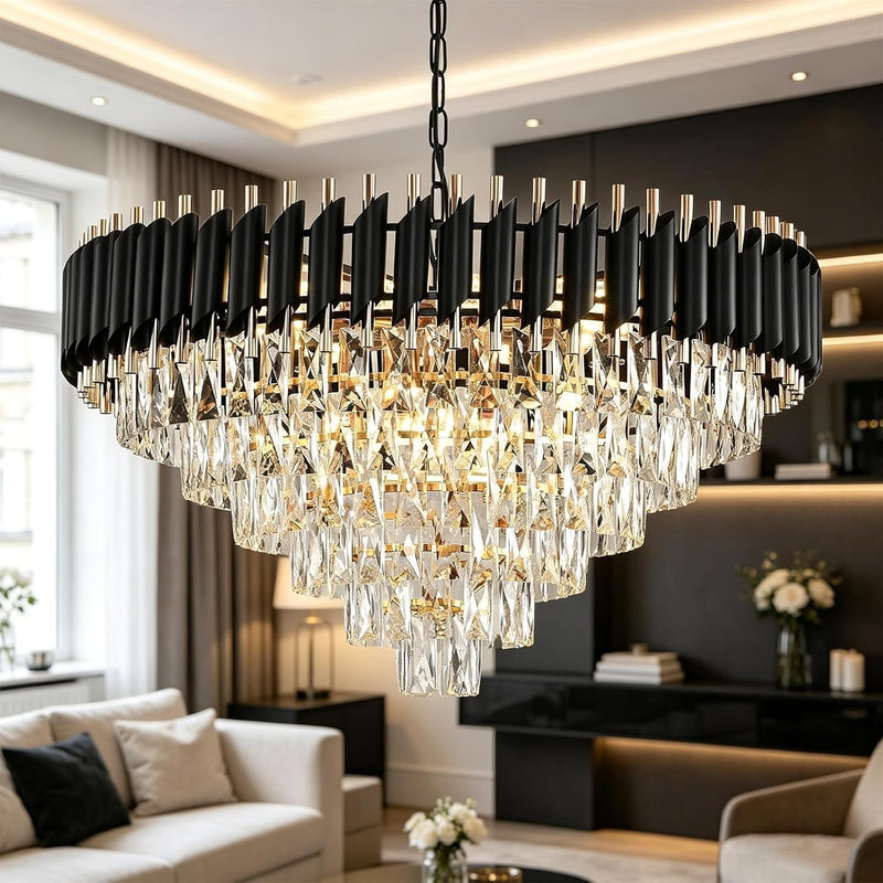 Modern and Crystal Flush Mount Chandelier 7-Light W50CM