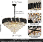Modern and Crystal Flush Mount Chandelier 7-Light W50CM