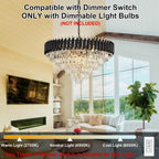 Modern and Crystal Flush Mount Chandelier 7-Light W50CM
