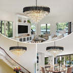 Modern and Crystal Flush Mount Chandelier 7-Light W50CM