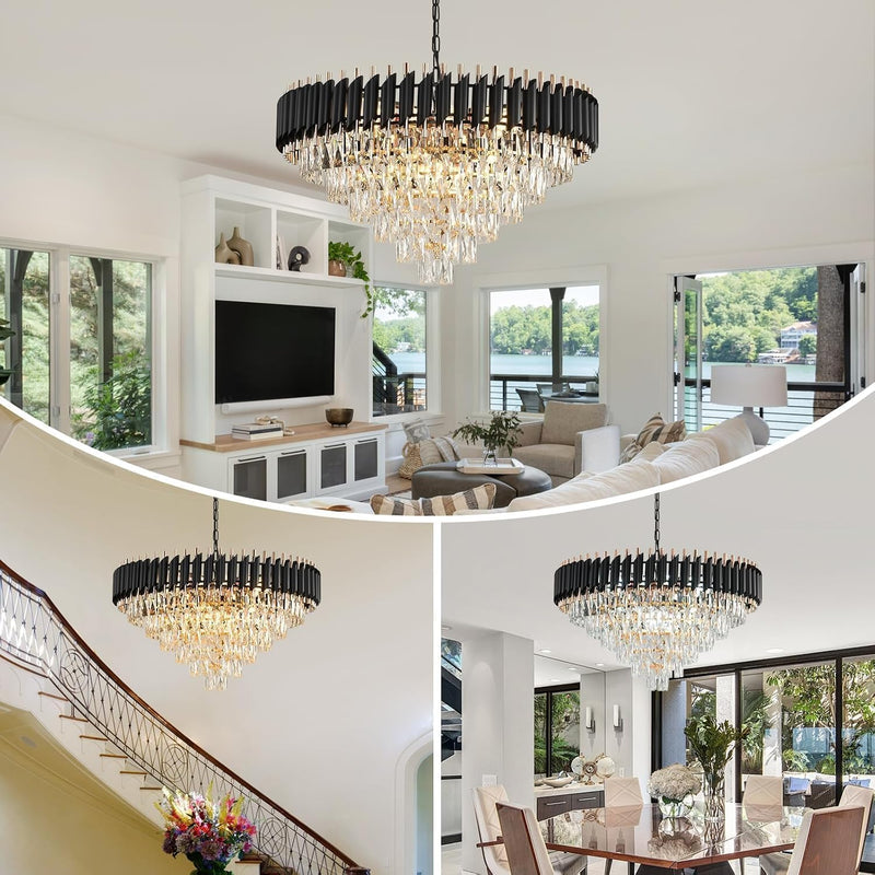 Modern and Crystal Flush Mount Chandelier 7-Light W50CM