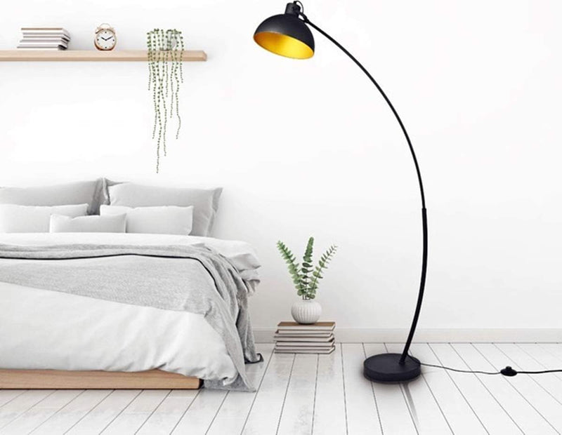 Modern Antique Brass Floor Lamp with Adjustable Lampshade