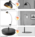 Modern Antique Brass Floor Lamp with Adjustable Lampshade