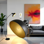 Modern Antique Brass Floor Lamp with Adjustable Lampshade