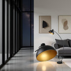 Modern Antique Brass Floor Lamp with Adjustable Lampshade