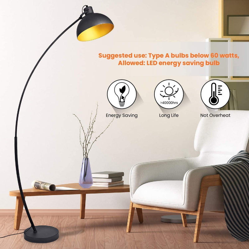 Modern Antique Brass Floor Lamp with Adjustable Lampshade