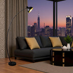 Modern Antique Brass Floor Lamp with Adjustable Lampshade