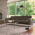 Modern Antique Brass Floor Lamp with Adjustable Lampshade