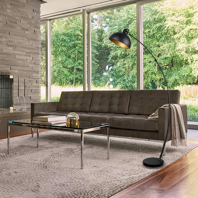 Modern Antique Brass Floor Lamp with Adjustable Lampshade