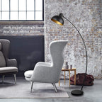 Modern Antique Brass Floor Lamp with Adjustable Lampshade