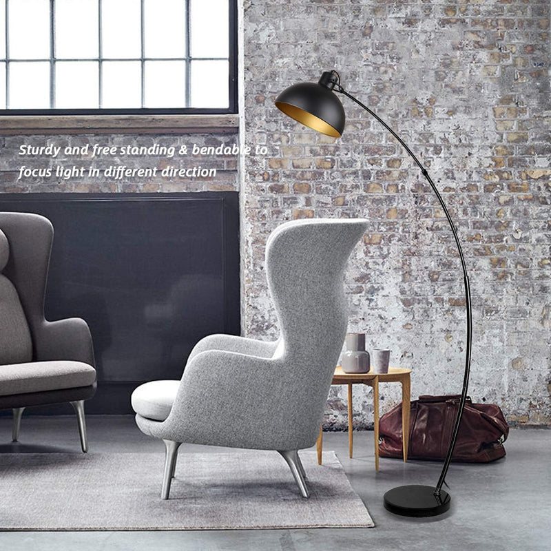 Modern Antique Brass Floor Lamp with Adjustable Lampshade