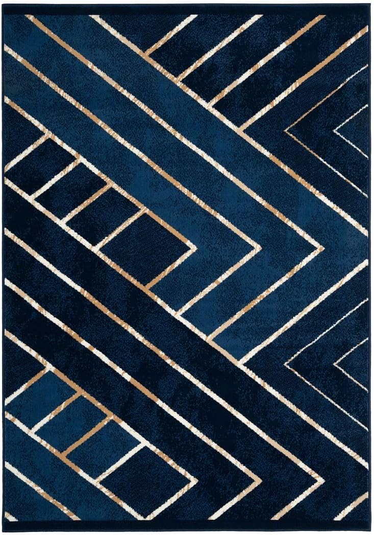 Modern Art Deco Living Room Area Rug Striped
