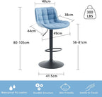 Modern Bar Stools PU Leather Height Adjustable Swivel (Set of 2)
