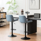 Modern Bar Stools PU Leather Height Adjustable Swivel (Set of 2)