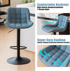 Modern Bar Stools PU Leather Height Adjustable Swivel (Set of 2)