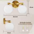 Modern Bathroom Wall Light Vanity with Double G9