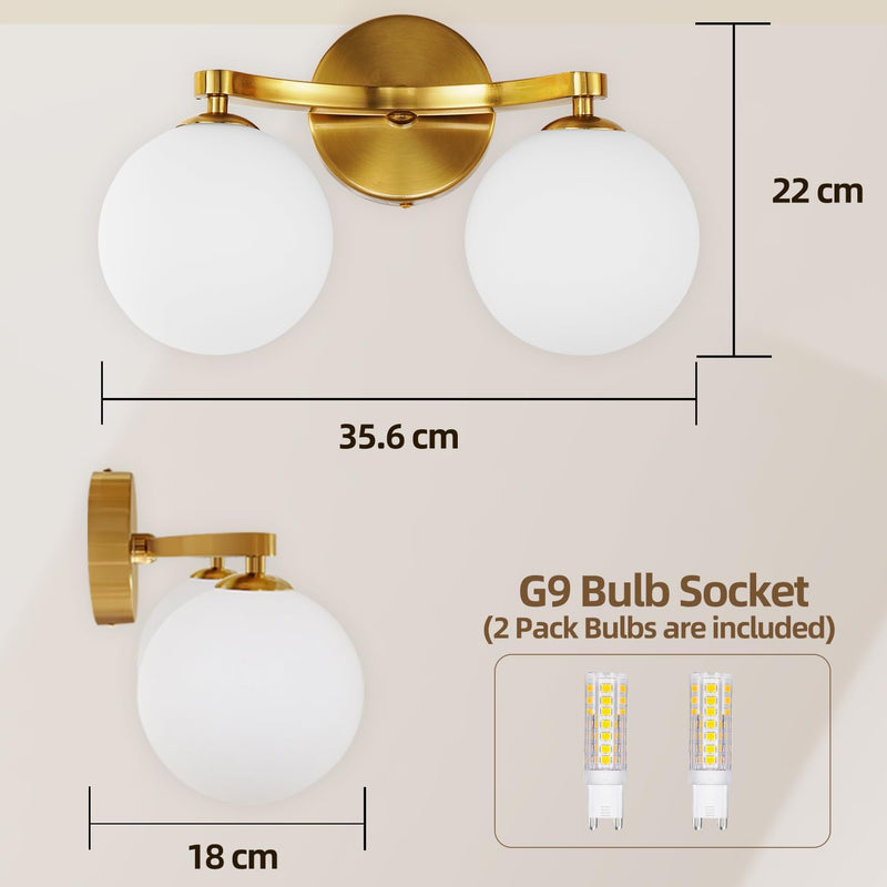 Modern Bathroom Wall Light Vanity with Double G9
