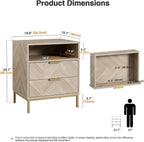 Modern Bedside Tabls with Drawers Wood Bed Side