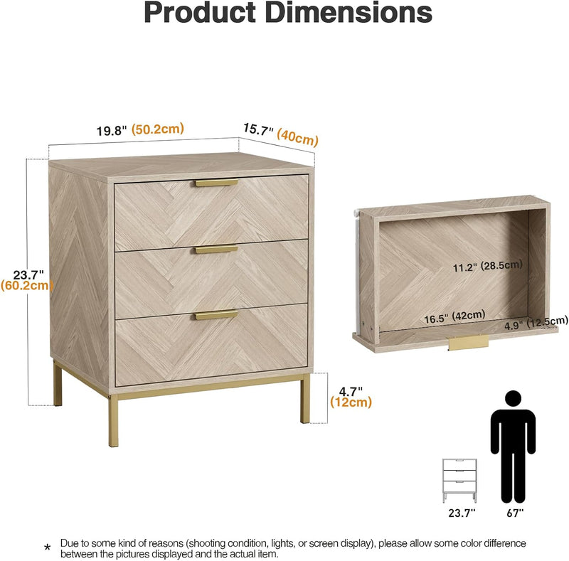 Modern Bedside Tabls with Drawers Wood Bed Side