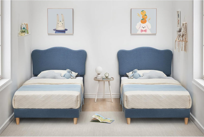 Bed Frame with Adjustable Headboard Velvet Upholstered Platform