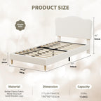 Bed Frame with Adjustable Headboard Velvet Upholstered Platform