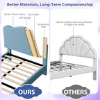 Bed Frame with Adjustable Headboard Velvet Upholstered Platform