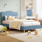 Bed Frame with Adjustable Headboard Velvet Upholstered Platform