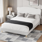 Bed Frame with Adjustable Headboard Velvet Upholstered Platform