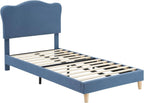 Bed Frame with Adjustable Headboard Velvet Upholstered Platform