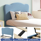 Bed Frame with Adjustable Headboard Velvet Upholstered Platform